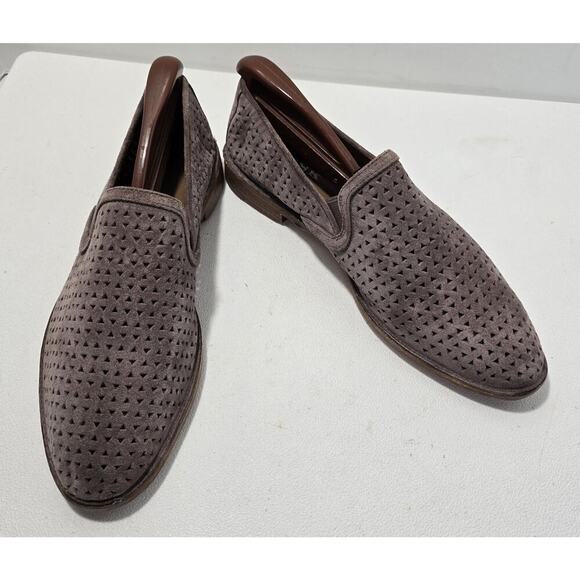 Women's Trask Ali Perforated TAUPE Suede Loafers Size 8.5 36-1554 NWOB - Picture 1 of 10